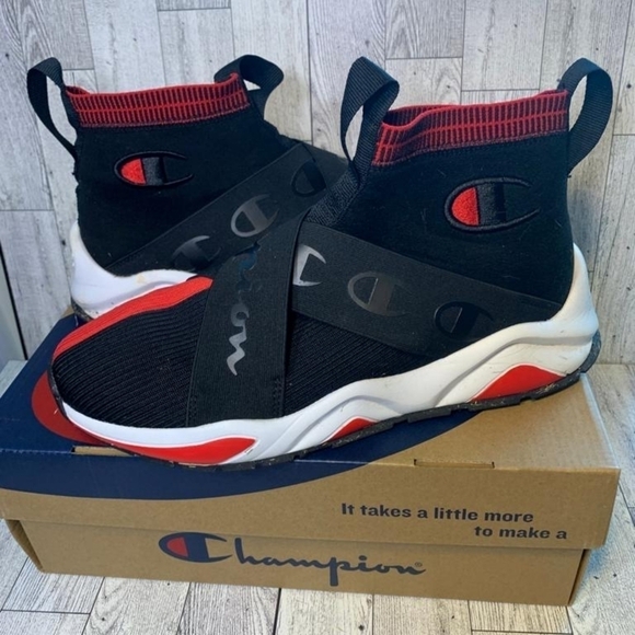 Champion Mens Black and red High Top soft shoes Size 9.5 - Picture 1 of 6